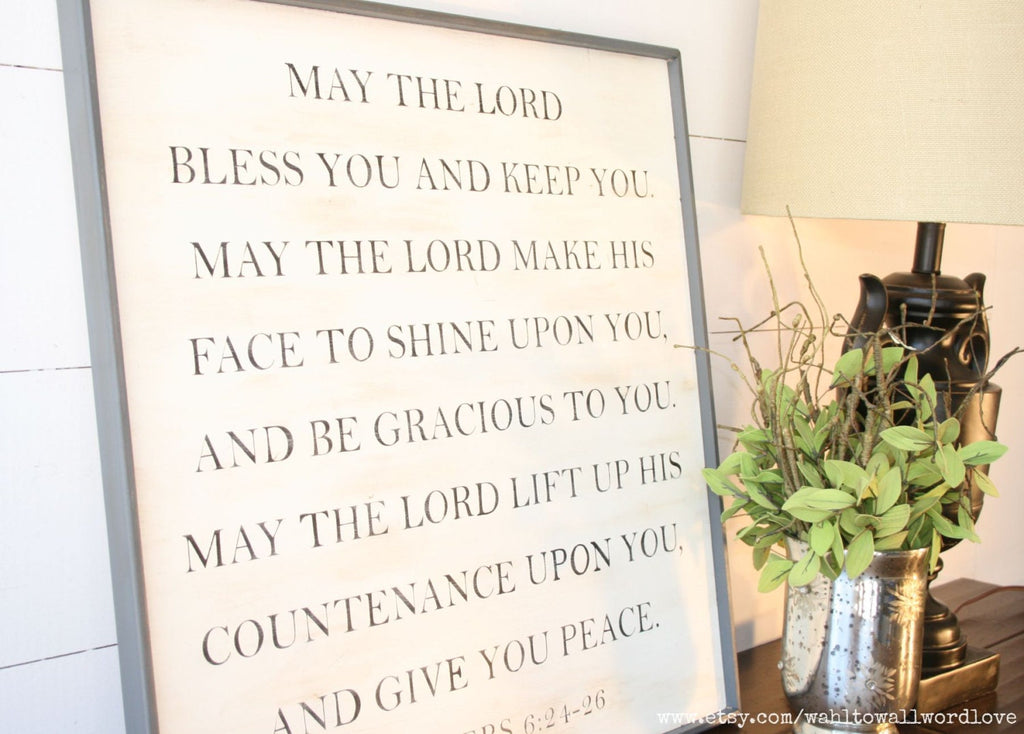 Bible verse wall art - May the Lord bless you - cheapest Numbers 6:24-26 - Scripture wall art - Bible verse farmhouse signs for home - Wall decor